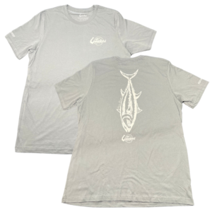 Grey Gyotaku Fish Print T-Shirt